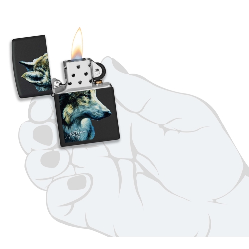 Зажигалка Zippo Linda Picken с покрытием Black Matte, латунь/сталь, черная, 38x13x57 мм