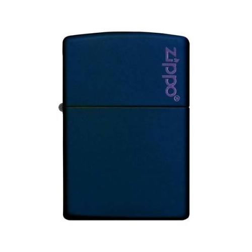 Зажигалка Zippo Navy Matte Logo, латунь/сталь, синяя с фирменным логотипом, матовая, 36x12x56
