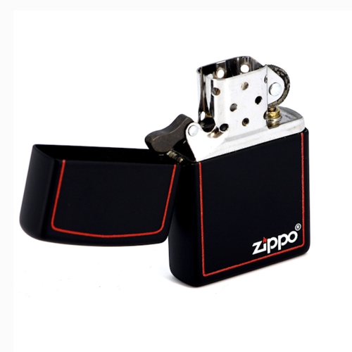Зажигалка Zippo № 218ZB с покрытием Black Matte, латунь/сталь, чёрная с фирменным логотипом