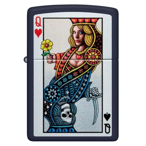 Зажигалка Zippo Queen Design с покрытием Navy Matte, латунь/сталь, синяя, матовая, 38x13x57 мм