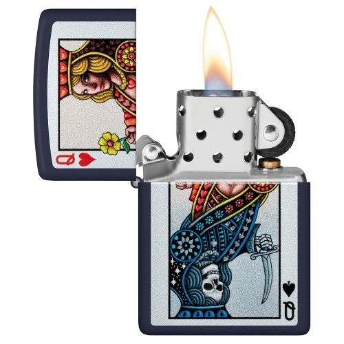 Зажигалка Zippo Queen Design с покрытием Navy Matte, латунь/сталь, синяя, матовая, 38x13x57 мм