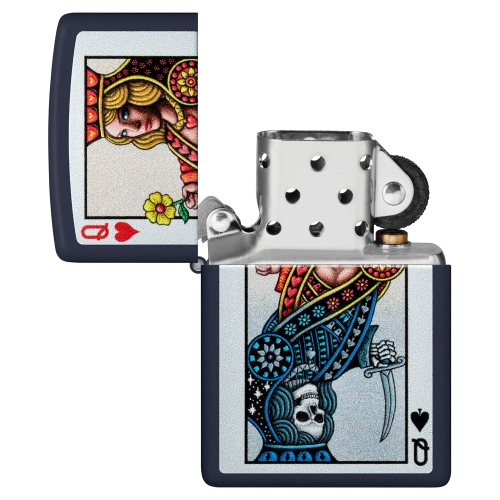 Зажигалка Zippo Queen Design с покрытием Navy Matte, латунь/сталь, синяя, матовая, 38x13x57 мм