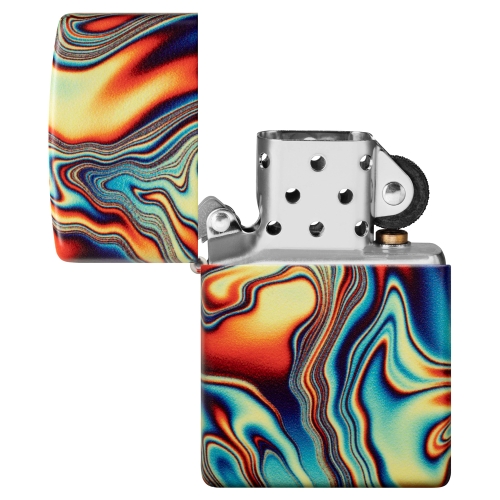 Зажигалка Zippo Swirl с покрытием Glow In The Dark Green, латунь/сталь, разноцветная, 38x13x57 мм