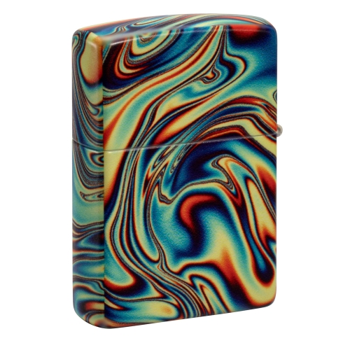 Зажигалка Zippo Swirl с покрытием Glow In The Dark Green, латунь/сталь, разноцветная, 38x13x57 мм