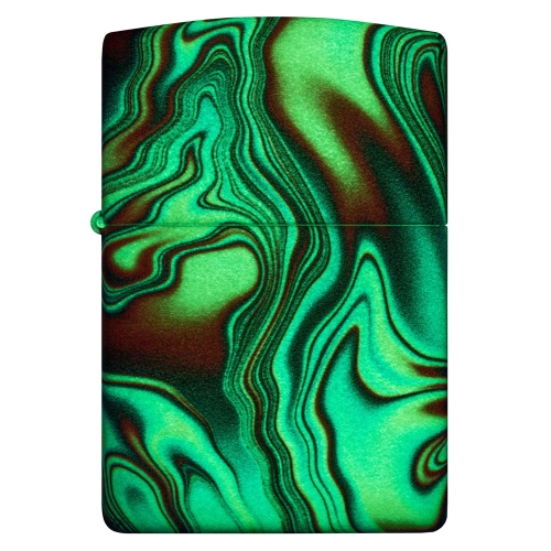 Зажигалка Zippo Swirl с покрытием Glow In The Dark Green, латунь/сталь, разноцветная, 38x13x57 мм