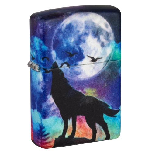 Зажигалка Zippo Wolf Design с покрытием 540 Matte, латунь/сталь, разноцветная, матовая, 38x13x57 мм