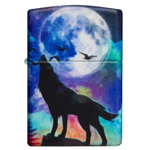 Зажигалка Zippo Wolf Design с покрытием 540 Matte, латунь/сталь, разноцветная, матовая, 38x13x57 мм