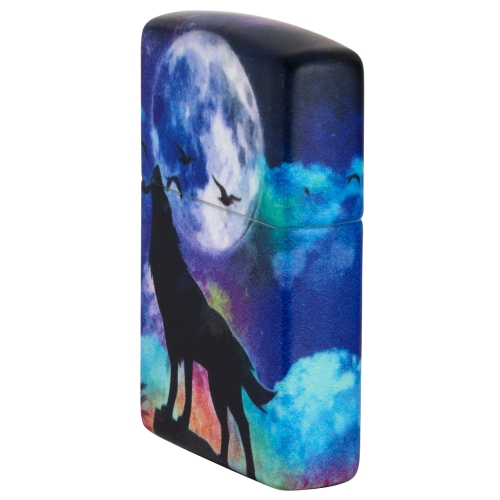 Зажигалка Zippo Wolf Design с покрытием 540 Matte, латунь/сталь, разноцветная, матовая, 38x13x57 мм