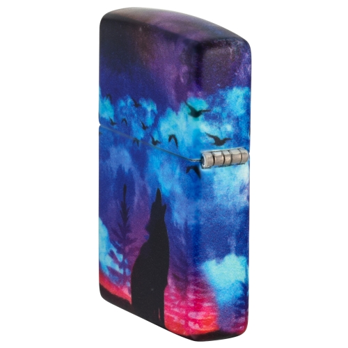 Зажигалка Zippo Wolf Design с покрытием 540 Matte, латунь/сталь, разноцветная, матовая, 38x13x57 мм