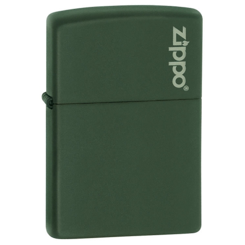 Зажигалка Zippo латунь с порошковым покрытием, зеленая, матовая, 36x12x56 мм