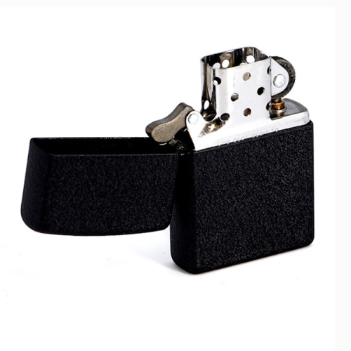 Зажигалка Zippo с покрытием Black Crackle, латунь/сталь, чёрная, матовая, 36x12x56 мм