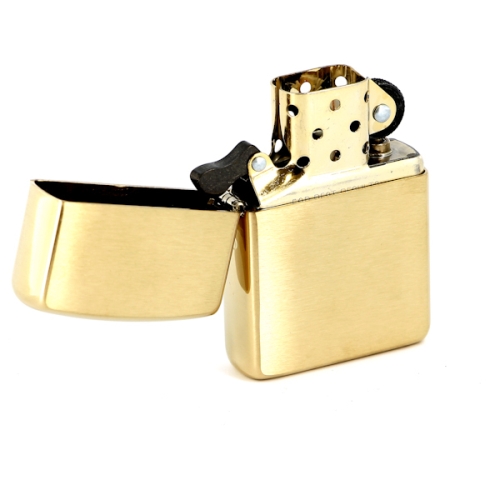 Зажигалка Zippo с покрытием Brushed Brass, латунь/сталь, золотистая, матовая, 36х12х56 мм