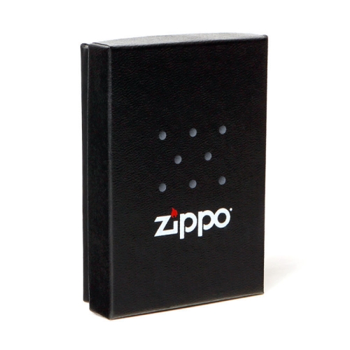 Зажигалка Zippo с покрытием Brushed Chrome, латунь/сталь, серебристая с засечками на корпусе