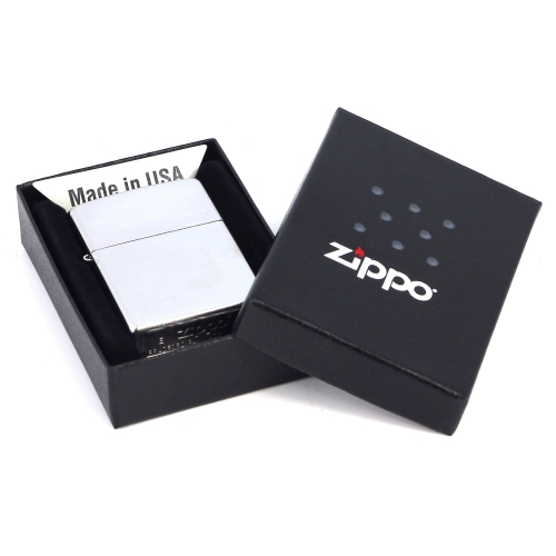 Зажигалка Zippo с покрытием Brushed Chrome, латунь/сталь, серебристая, матовая, 36x12x56 мм