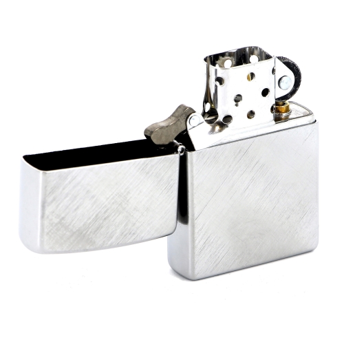 Зажигалка Zippo с покрытием Brushed Chrome, латунь/сталь, серебристая, матовая, 36x12x56 мм