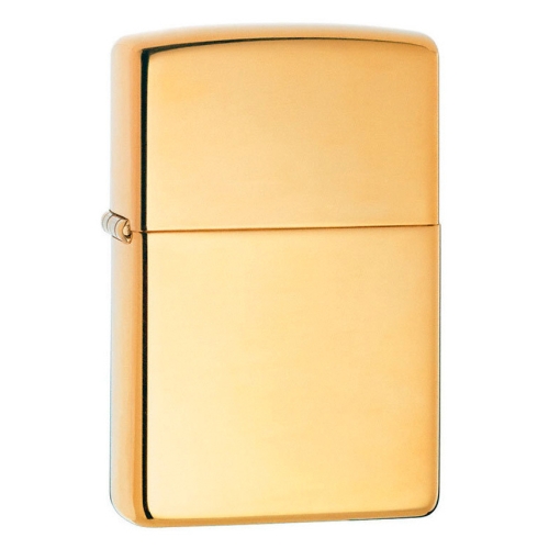 Зажигалка Zippo с покрытием High Polish Brass, латунь/сталь, золотистая, глянцевая, 36x12x56 мм