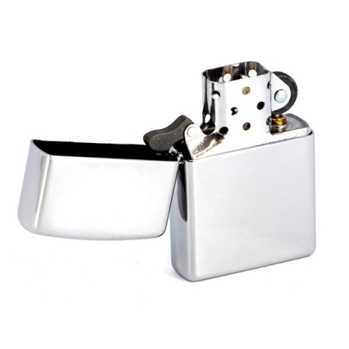 Зажигалка Zippo с покрытием High Polish Chrome, латунь/сталь, серебристая, глянцевая, 36x12x56