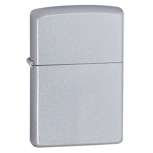 Зажигалка Zippo с покрытием Satin Chrome, латунь/сталь, серебристая, матовая, 36x12x56 мм