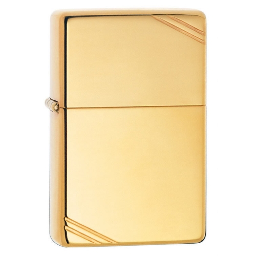 Зажигалка Zippo с полосками, с покрытием High Polish Brass, латунь/сталь, золотистая, глянцевая