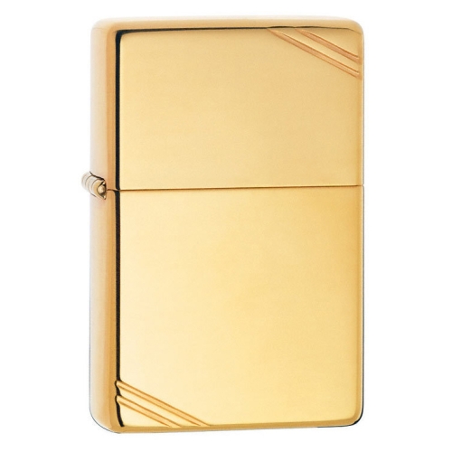 Зажигалка Zippo с полосками, с покрытием High Polish Brass, латунь/сталь, золотистая, глянцевая