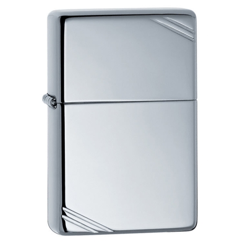 Зажигалка Zippo с полосками, с покрытием High Polish Chrome, латунь/сталь, серебристая