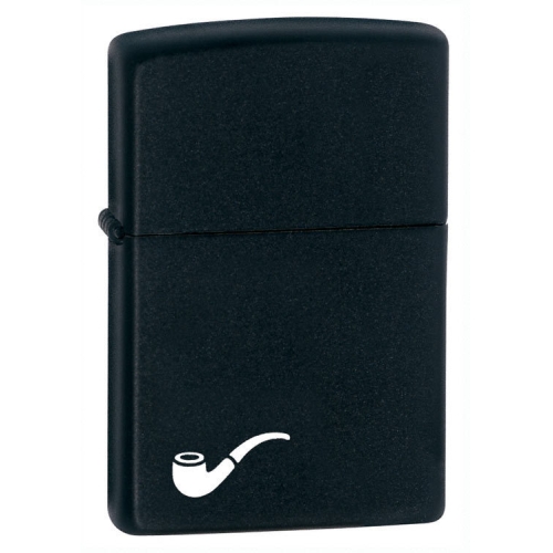 Зажигалка для трубок Zippo Black Matte, латунь с порошковым покрытием, черная, матовая, 36х12x56 мм