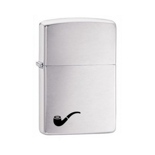 Зажигалка для трубок Zippo Brushed Chrome, латунь с никеле-хром., покрытием, серебристая, 36х12x56 м