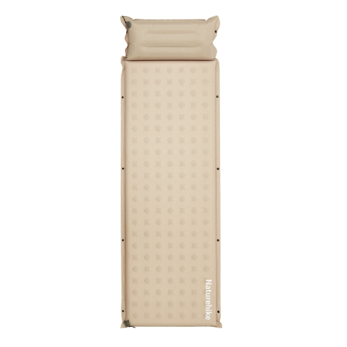Коврик надувной односпальный Naturehike D series, с подушкой, бежевый (CNK2550WS025)