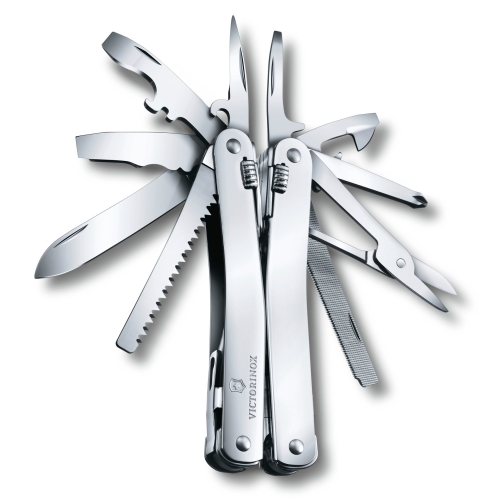 Мультитул Victorinox SwissTool Spirit X, 105 мм, 26 функций, кожаный чехол