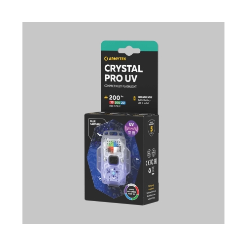 Мультифонарь светодиодный Armytek Crystal Pro UV, 200 лм, синий
