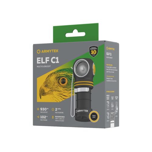 Мультифонарь светодиодный Armytek Elf C1 USB-C, 930 лм, теплый свет, аккумулятор