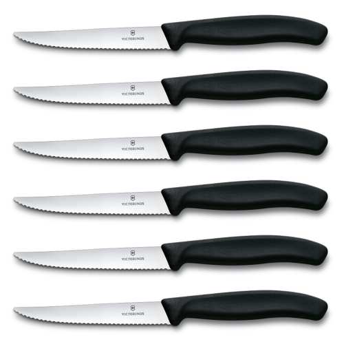 Набор Victorinox кухонный, 6 ножей для стейка, 11 см серрейтор, черный