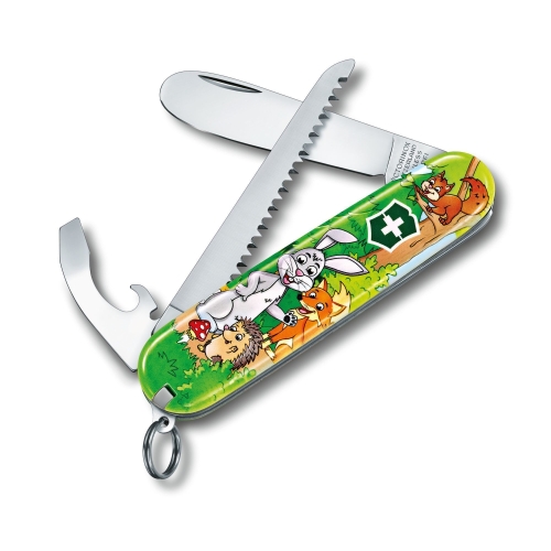 Нож Victorinox My First Victorinox Rabbit Edition, 84 мм, 9 функций, зеленый