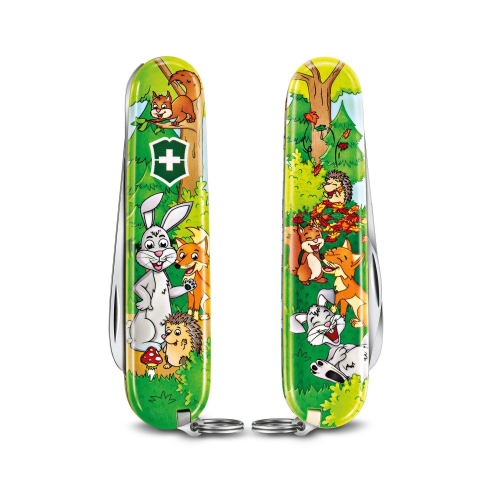 Нож Victorinox My First Victorinox Rabbit Edition, 84 мм, 9 функций, зеленый