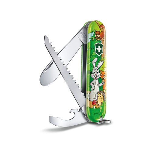 Нож Victorinox My First Victorinox Rabbit Edition, 84 мм, 9 функций, зеленый
