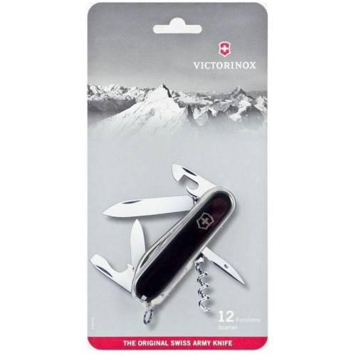 Нож Victorinox Spartan, 91 мм, 12 функций, черный, в блистере