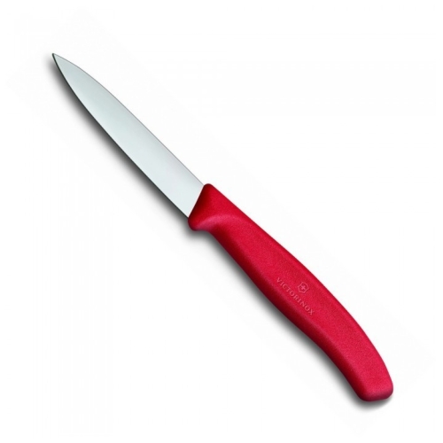 Нож Victorinox для овощей, 8 см, с заострённым кончиком, красный
