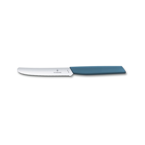 Нож Victorinox столовый, 11 см волнистое, васильково-синий