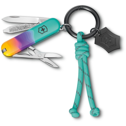 Нож-брелок Victorinox Classic SD Paris Style, 58 мм, 7 функций, бирюзовый (подар.коробка)