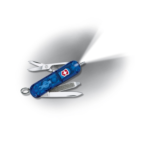 Нож-брелок Victorinox Classic Signature Lite, 58 мм, 7 функций, полупрозрачный синий