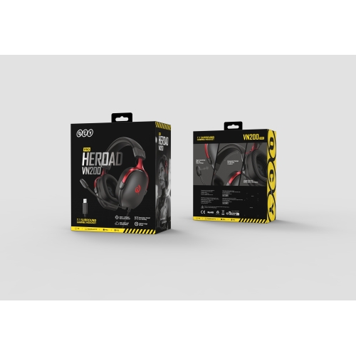 Проводные наушники полноразмерные игровые QCY Heroad VN200 PRO (черно-красные)