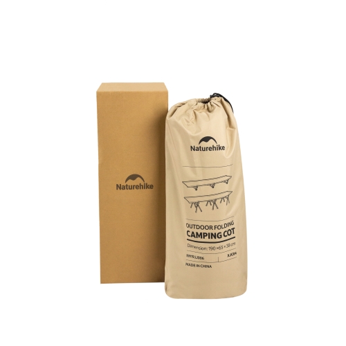 Раскладушка легкая кемпинговая Naturehike XJC04, с чехлом, бежевая (NH19JJ006)