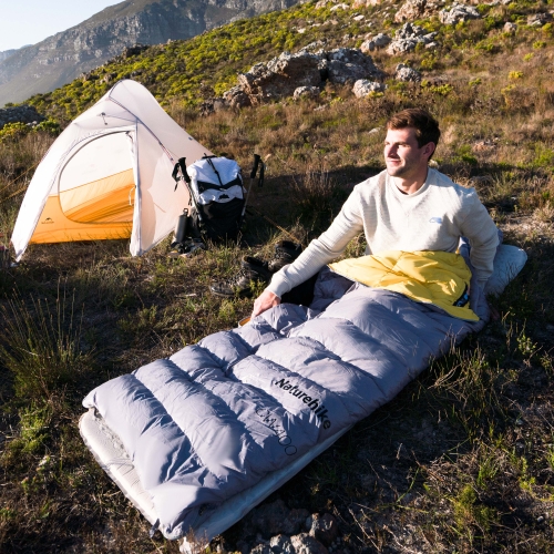Спальный мешок Naturehike CW400 75*210 см, серый, молния справа (NH18C400-D)