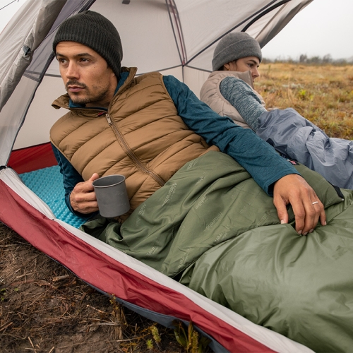 Спальный мешок летний Naturehike LW180, зеленый (NH21MSD09), молния слева