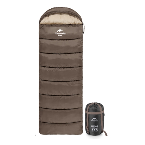 Спальный мешок-конверт Naturehike U150, коричневый, молния справа (NH20MSD07)