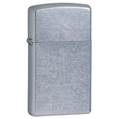 Зажигалка Zippo Slim Street Chrome, латунь/сталь, серебристая, матовая, 29х10x60 мм