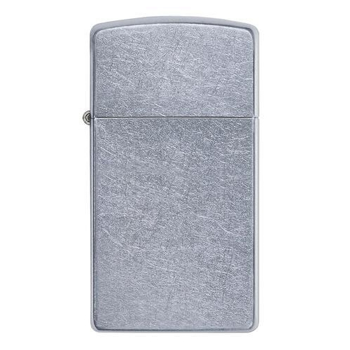 Зажигалка Zippo Slim Street Chrome, латунь/сталь, серебристая, матовая, 29х10x60 мм