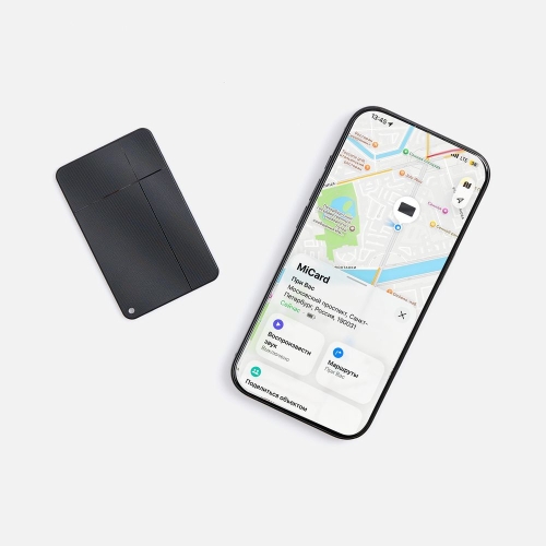 Электронная визитка-трекер MiCard Pro Duo для iPhone, черная