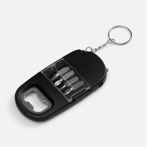 Брелок Knacky с набором бит и открывалкой, черный