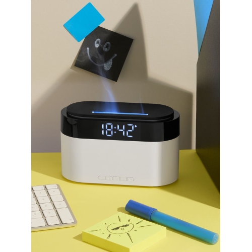 Увлажнитель-ароматизатор с часами и подсветкой ClockWave, белый